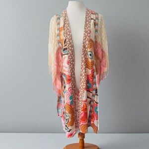IVY JANE Print Duster Kimono Coverup Size XS